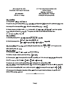 Đề thi chọn học sinh giỏi môn Toán Lớp 10 - Năm học 2018-2019 - Trường THPT Đan Phượng (Có đáp án)